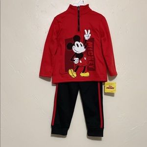 NWT Mickey Mouse half-zip sweatshirt and pants